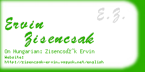 ervin zisencsak business card